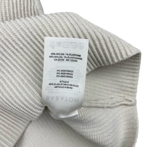 Aritzia Babaton Sculpt Rib-Knit Cropped Halter Top Size Large Matte Pearl - Picture 7 of 8